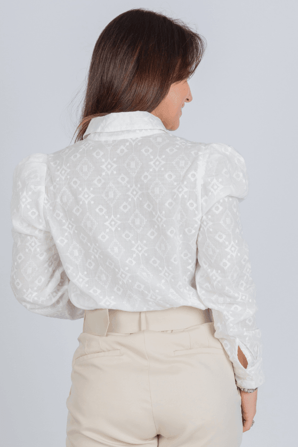 Blusa Manga Longa Laise Daniele Branca - imporium