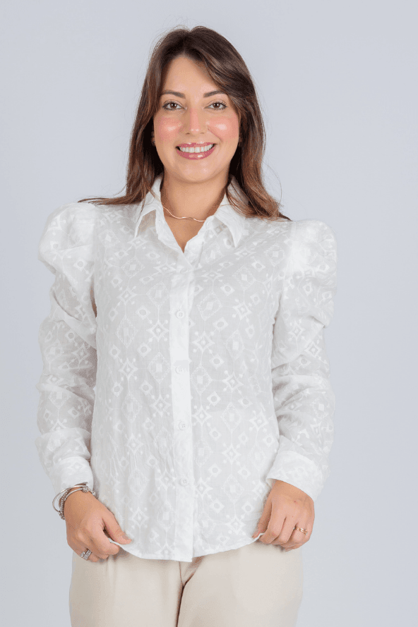 Blusa Manga Longa Laise Daniele Branca - imporium