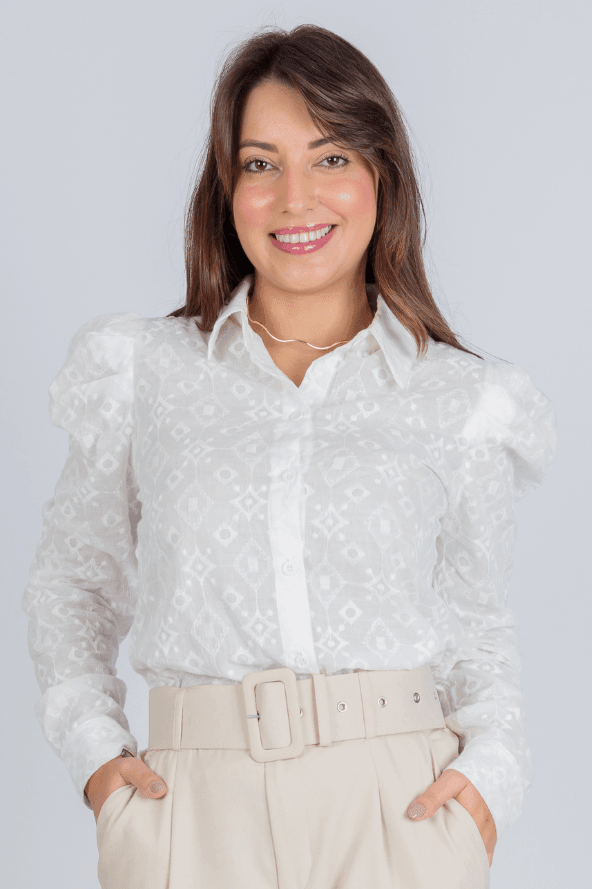 Blusa Manga Longa Laise Daniele Branca - imporium