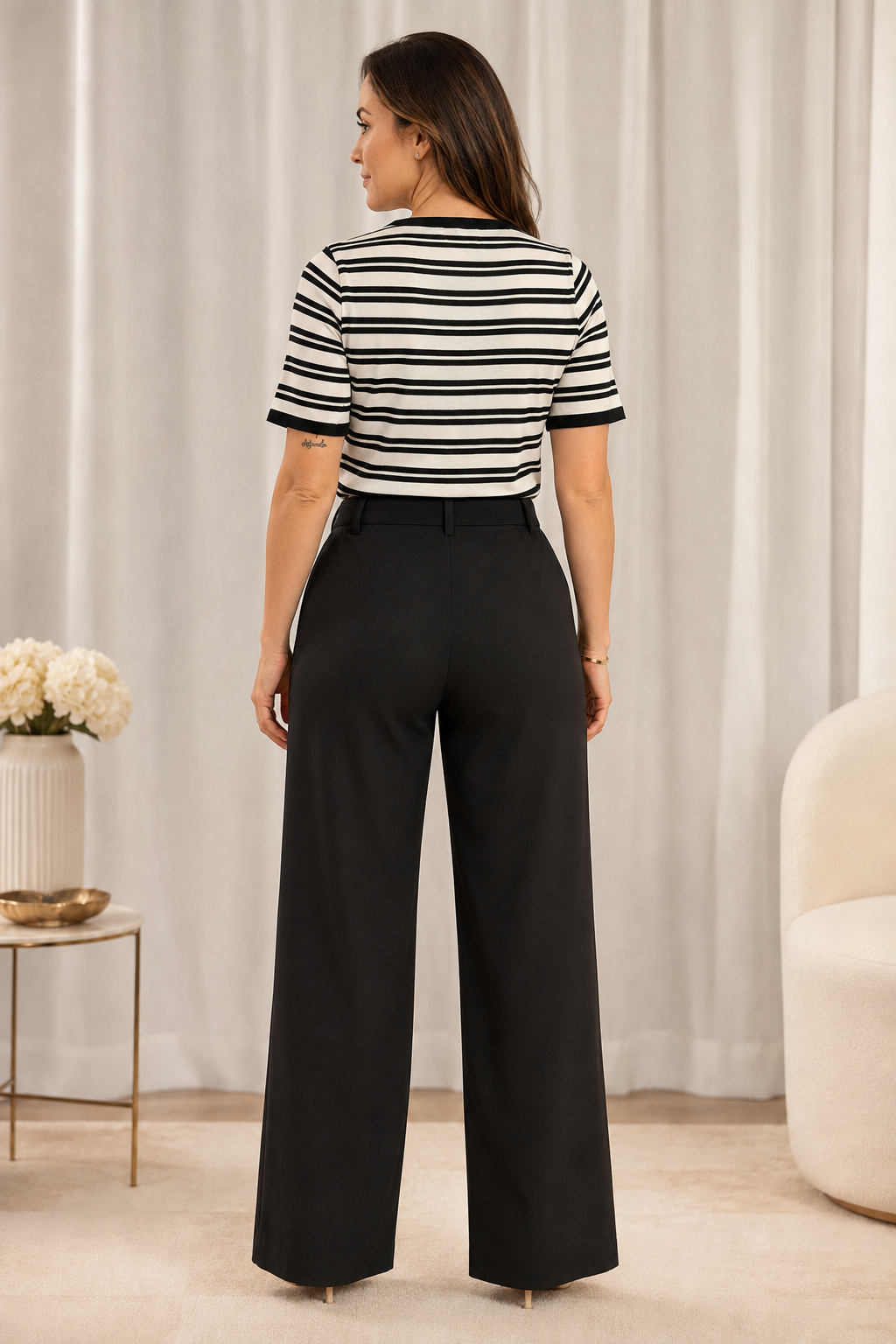 Blusa Modal Listrada Iris Branca