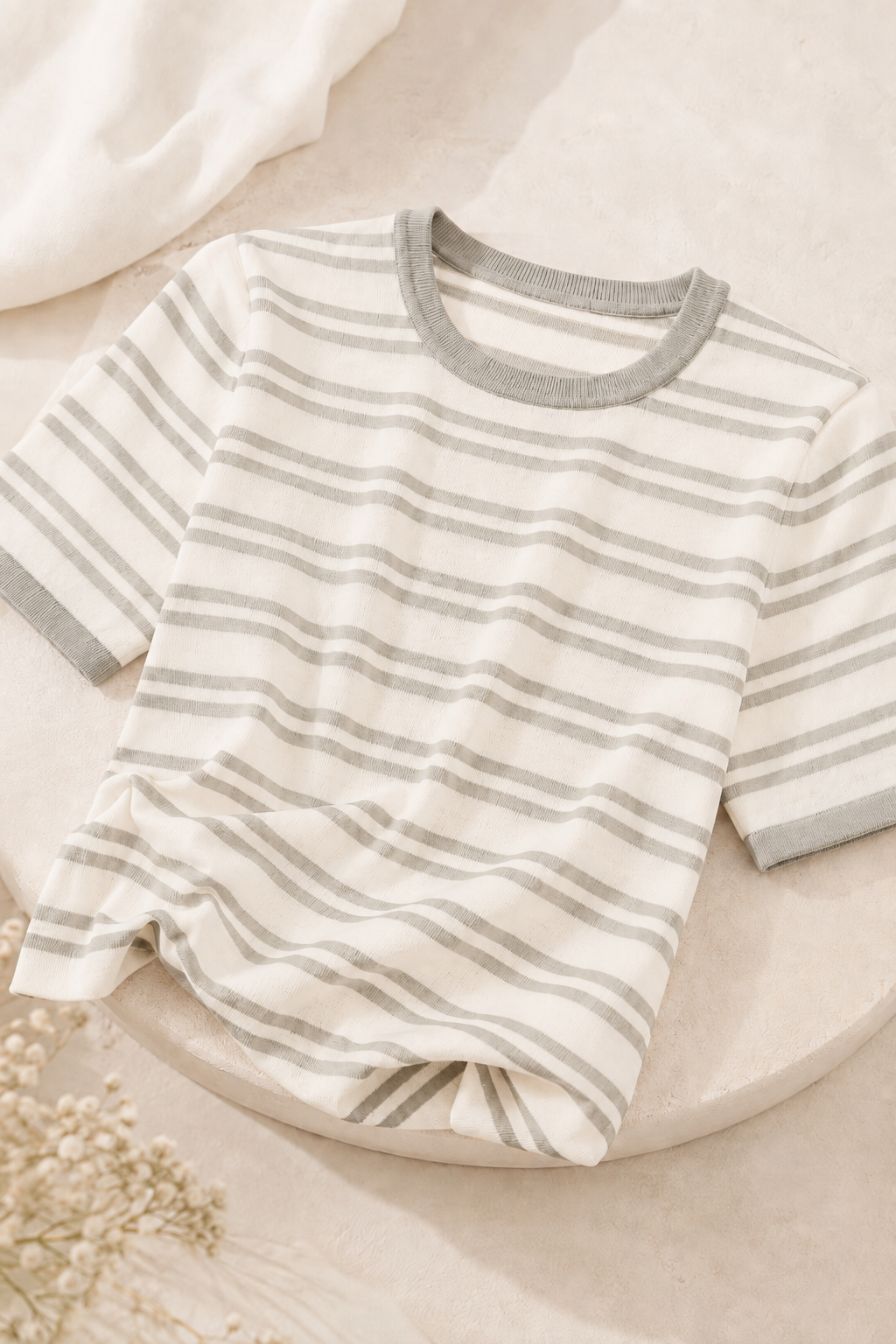 Blusa Modal Listrada Iris Cinza
