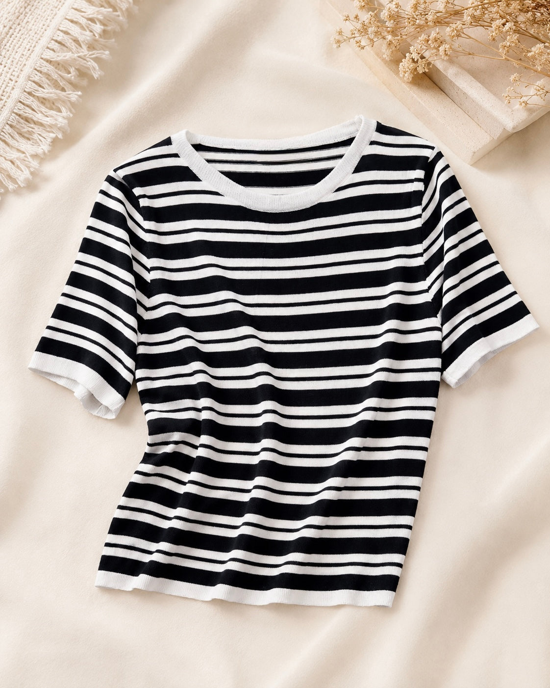 Blusa Modal Listrada Iris Preta