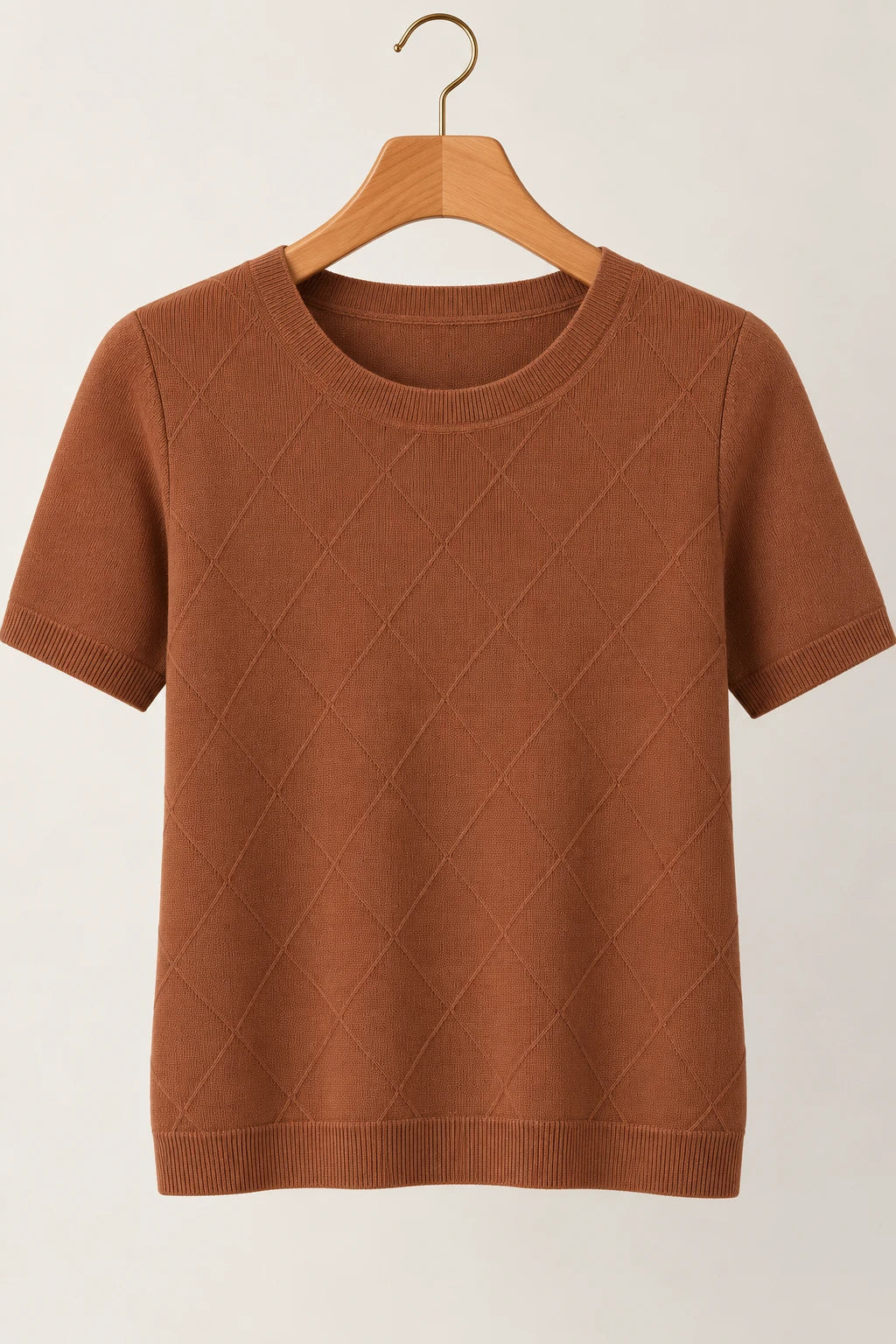 Blusa Manga Curta em Modal Bruna Caramelo