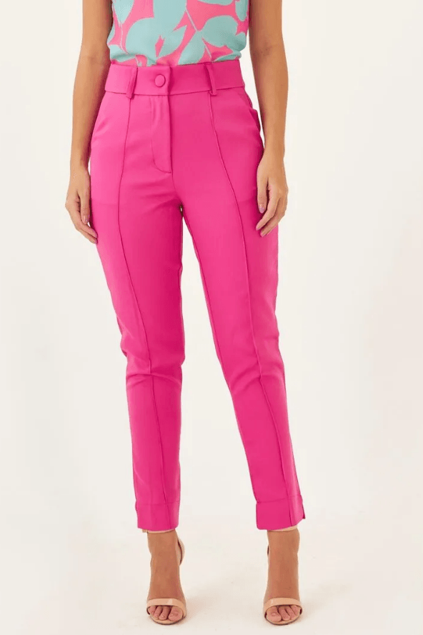 Calça Alfaiataria Detalhe Barra Flávia Rosa - imporium
