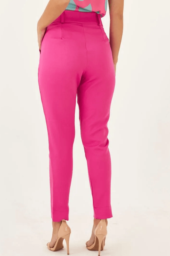 Calça Alfaiataria Detalhe Barra Flávia Rosa - imporium