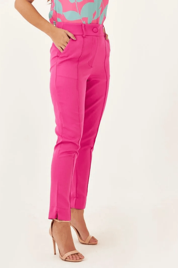 Calça Alfaiataria Detalhe Barra Flávia Rosa - imporium