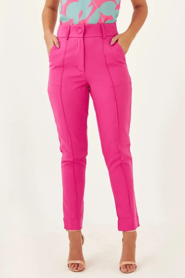 Calça Alfaiataria Detalhe Barra Flávia Rosa - imporium