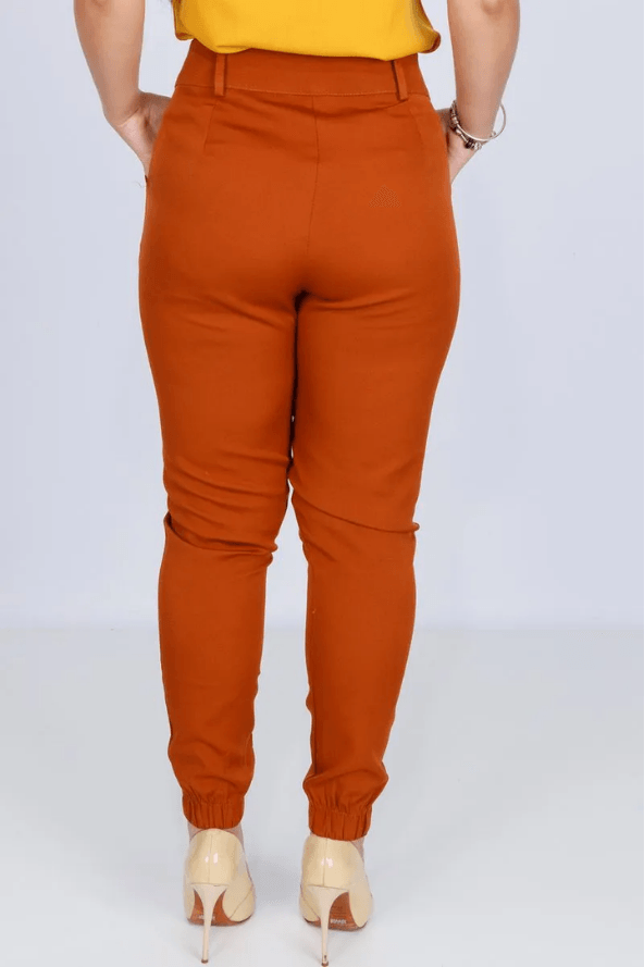 Calça Alfaiataria Elástico na Perna Cláudia Cobre - imporium