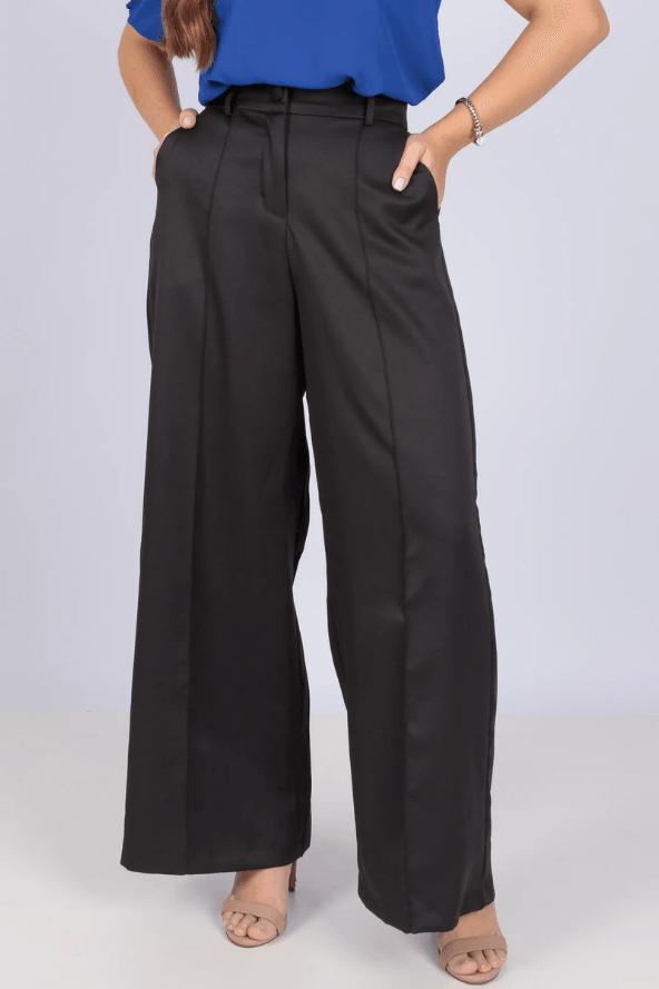 Calça Pantalona Alfaiataria Marina Preta - imporium