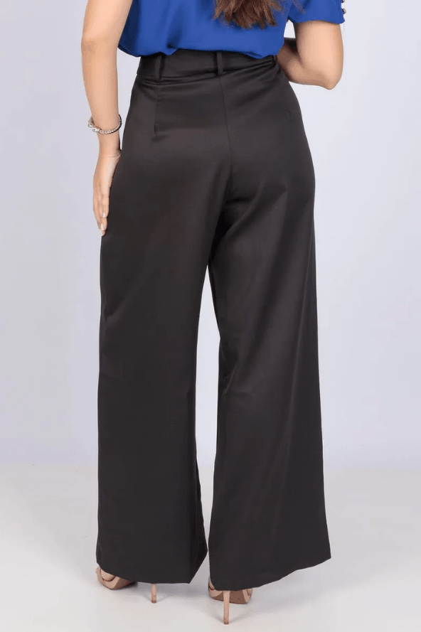 Calça Pantalona Alfaiataria Marina Preta - imporium