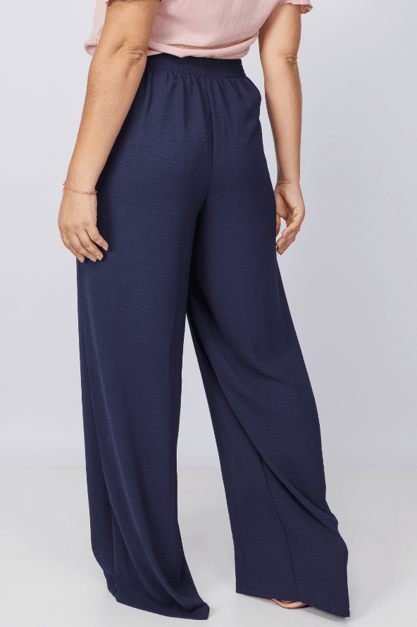Calça Pantalona Lisa Duna Maia Azul Marinho - imporium