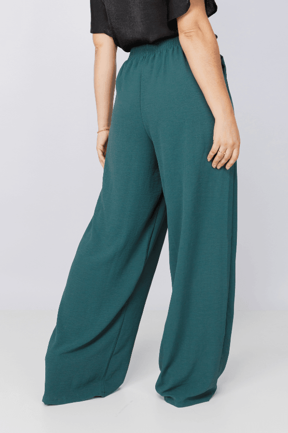Calça Pantalona Lisa Duna Maia Verde petróleo - imporium