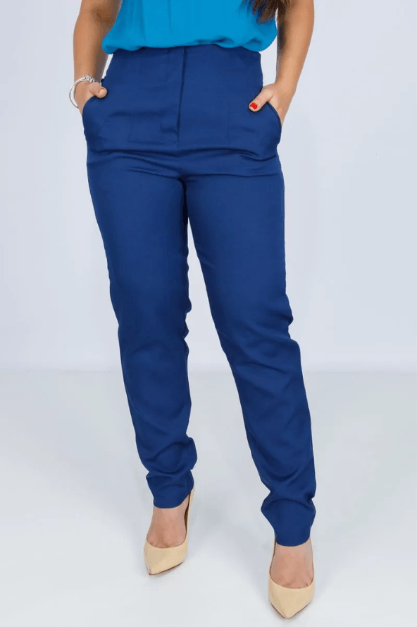 Calça Skinny Detalhe Cós Heloísa Azul Marinho - imporium