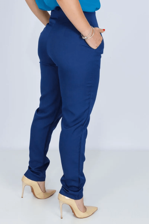 Calça Skinny Detalhe Cós Heloísa Azul Marinho - imporium