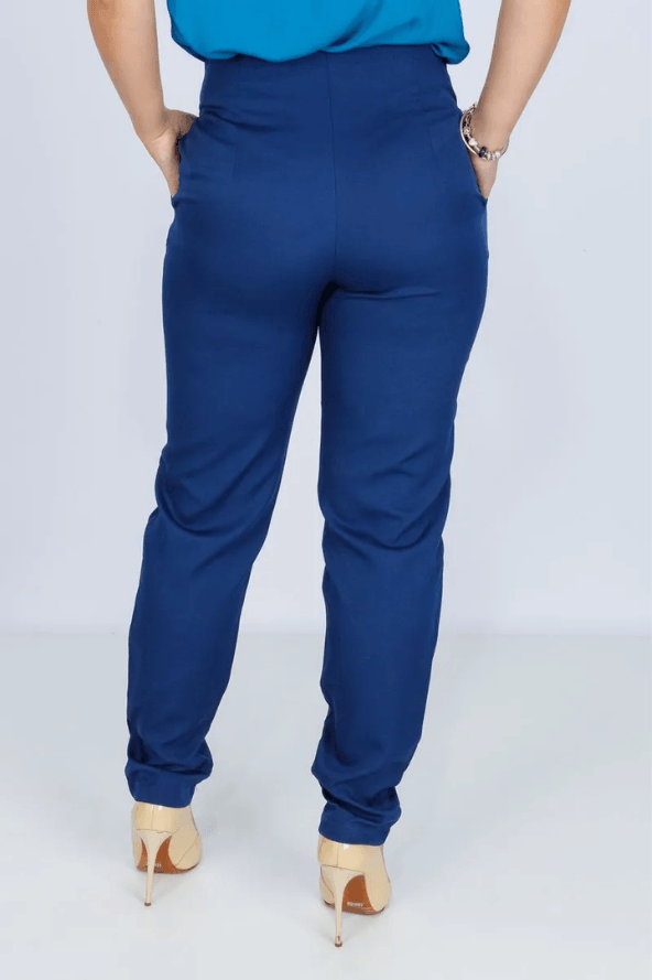 Calça Skinny Detalhe Cós Heloísa Azul Marinho - imporium