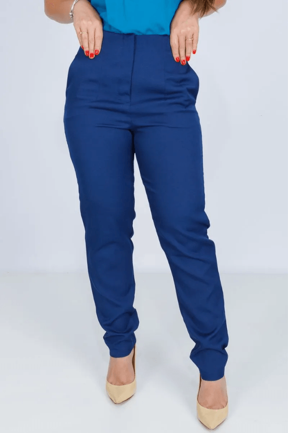 Calça Skinny Detalhe Cós Heloísa Azul Marinho - imporium