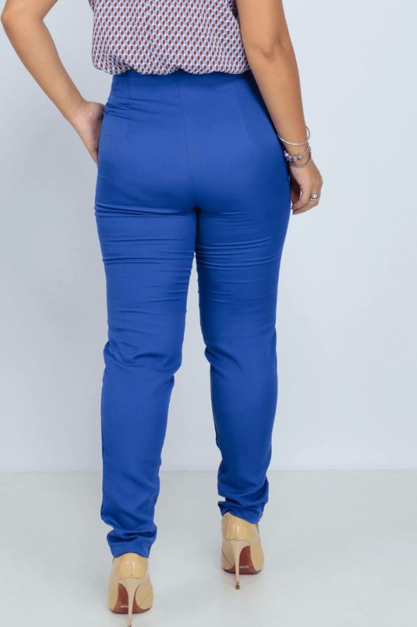 Calça Skinny Detalhe Cós Heloísa Azul Royal - imporium