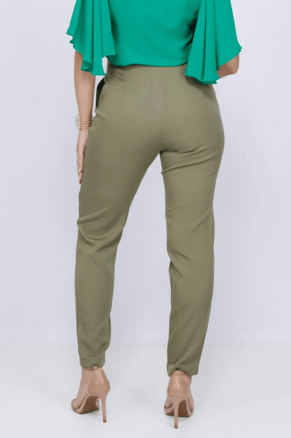 Calça Skinny Detalhe Cós Heloísa Verde Menta - imporium