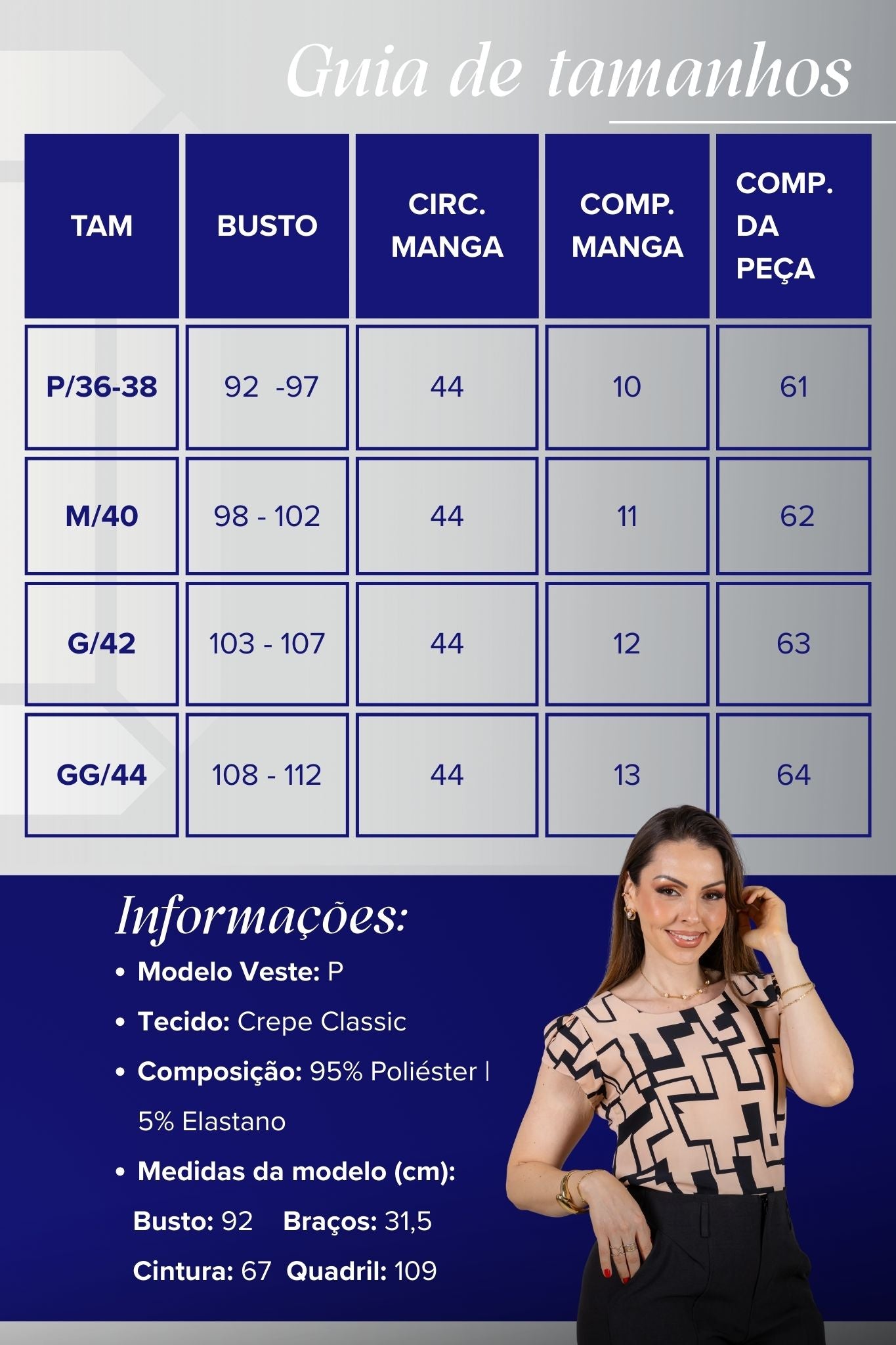 Blusa Manga Curta Transpassada Crepe Classic Carmen Estampada Geométrica Rosa