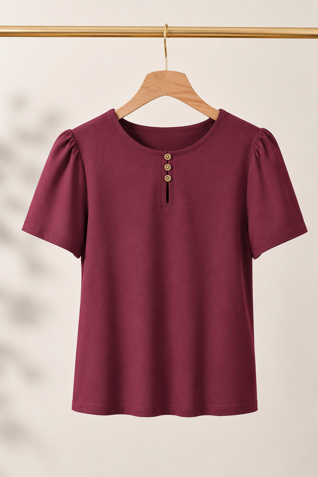 Blusa Visco Linen com Botões Chloe Marsala