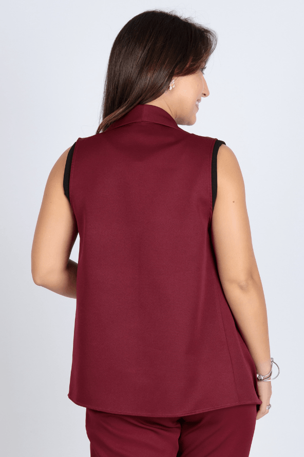 Colete Detalhe Gola Longo Vitoria Marsala - imporium