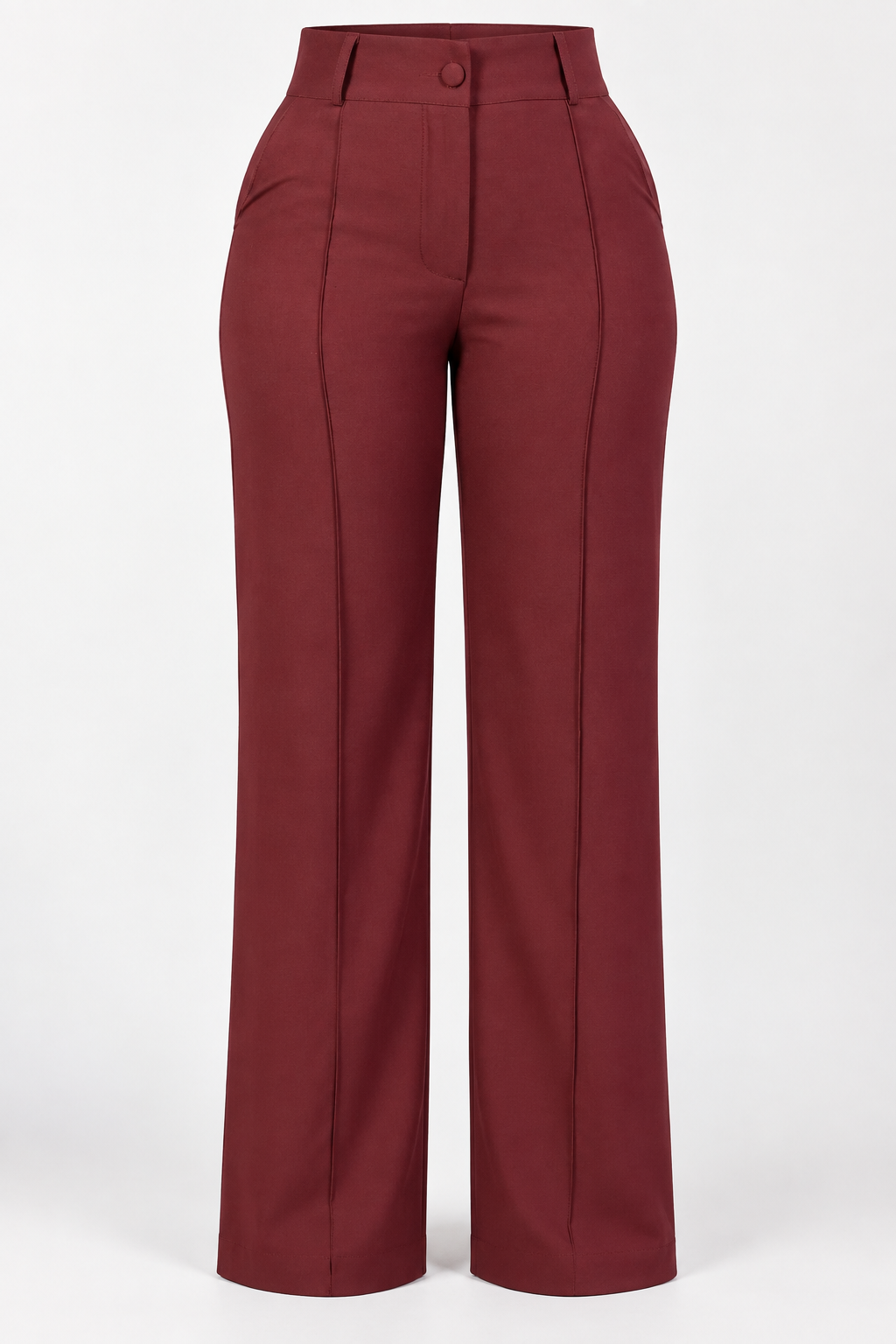 Calça Corte Reto em Crepe Confort Juliane Marsala