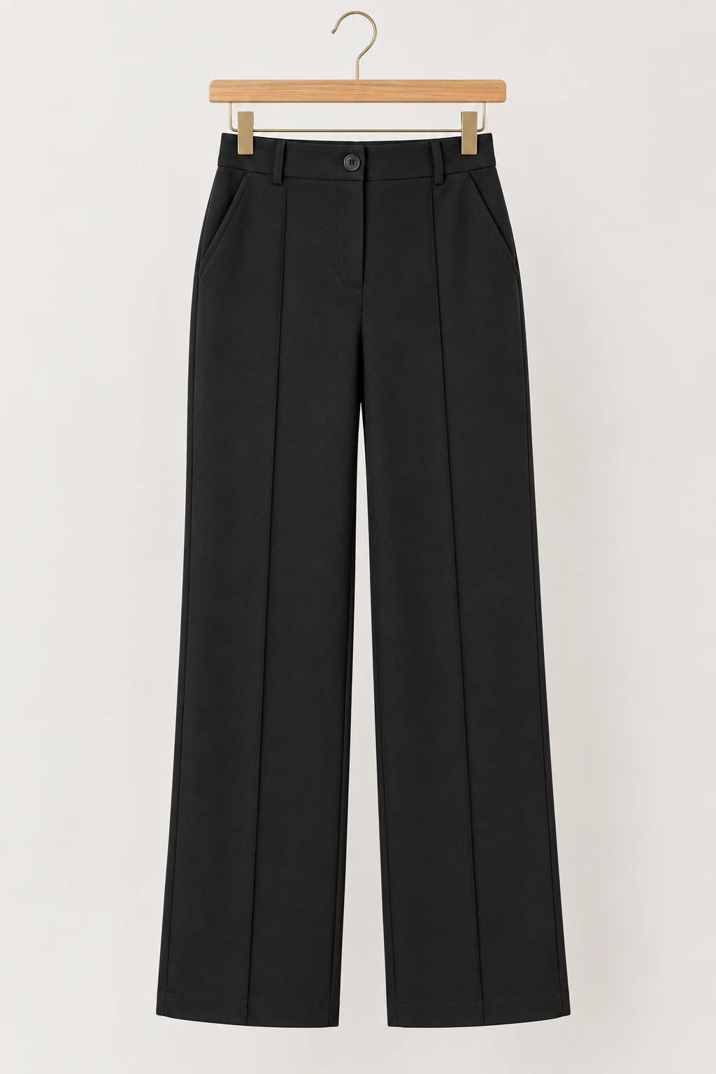 Calça Alfaiataria Corte Reto Friso Joyce Preta - adicional 1
