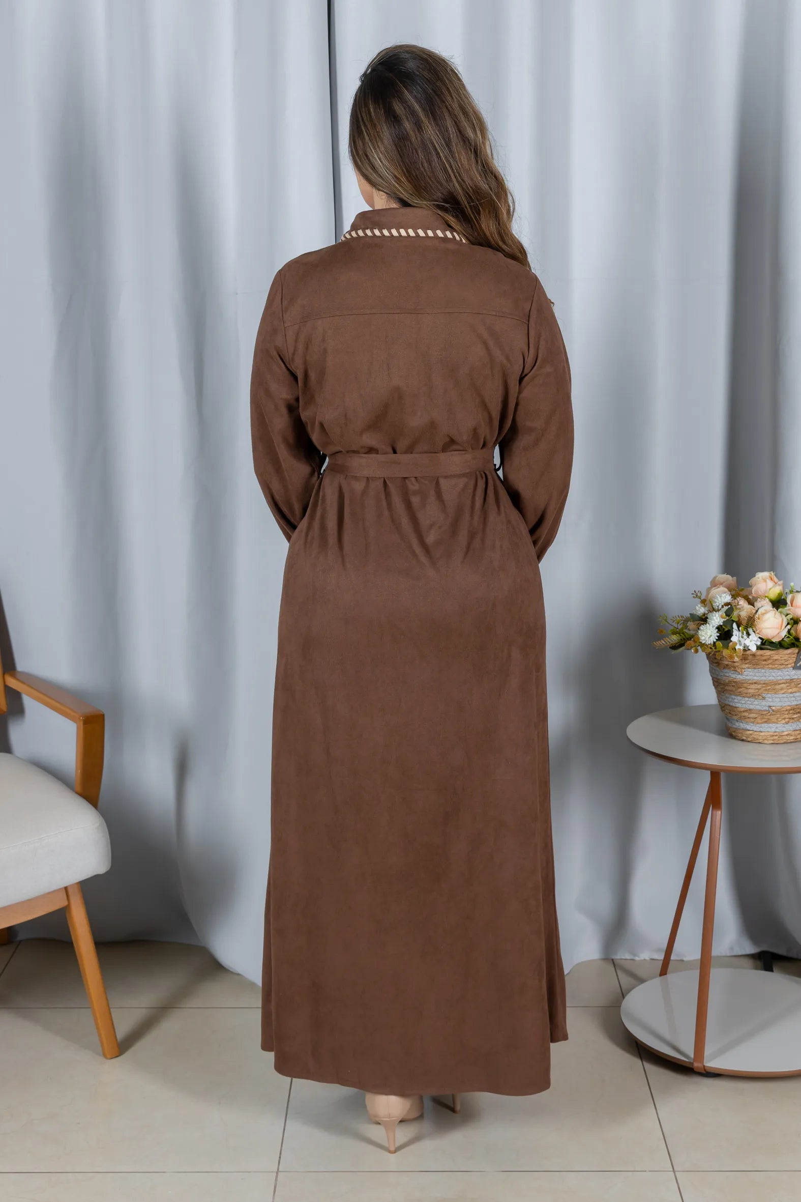 Chemise Suede Pesponto Sofisticado Luna Marrom - variação adicional 4