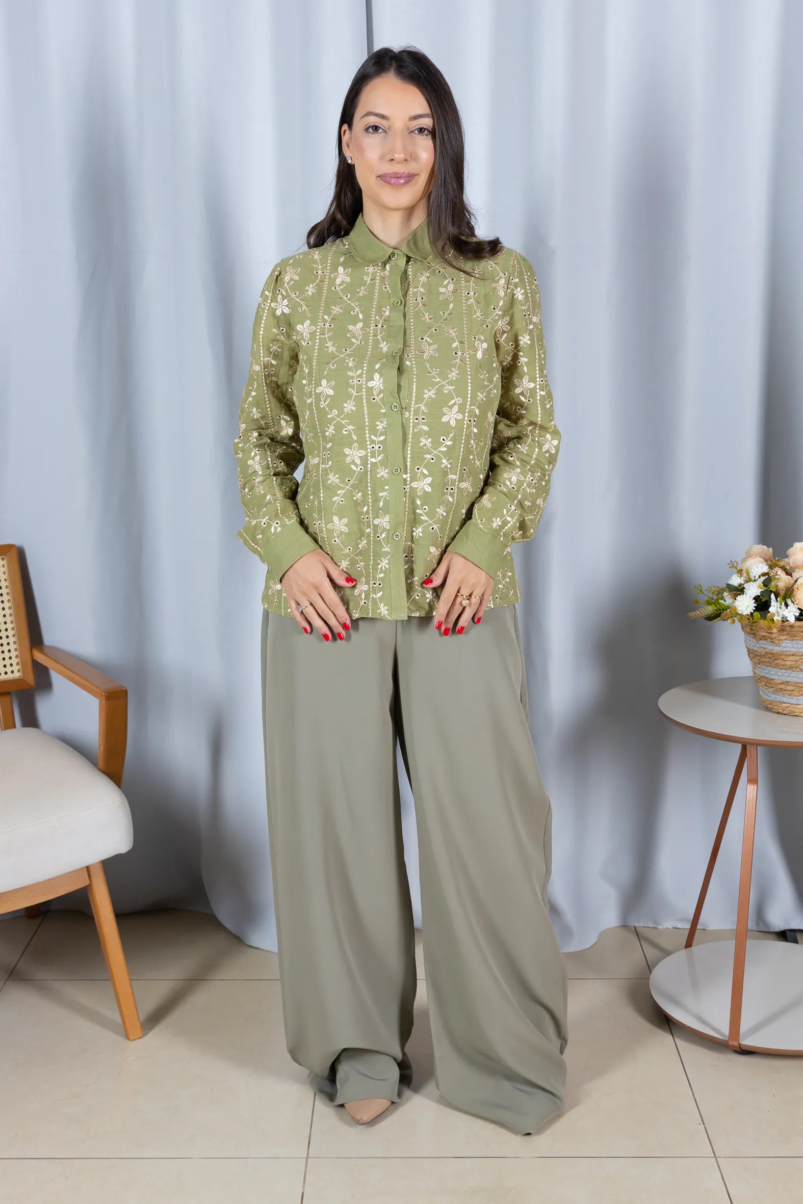 Camisa Laise Atemporal Maitê Verde