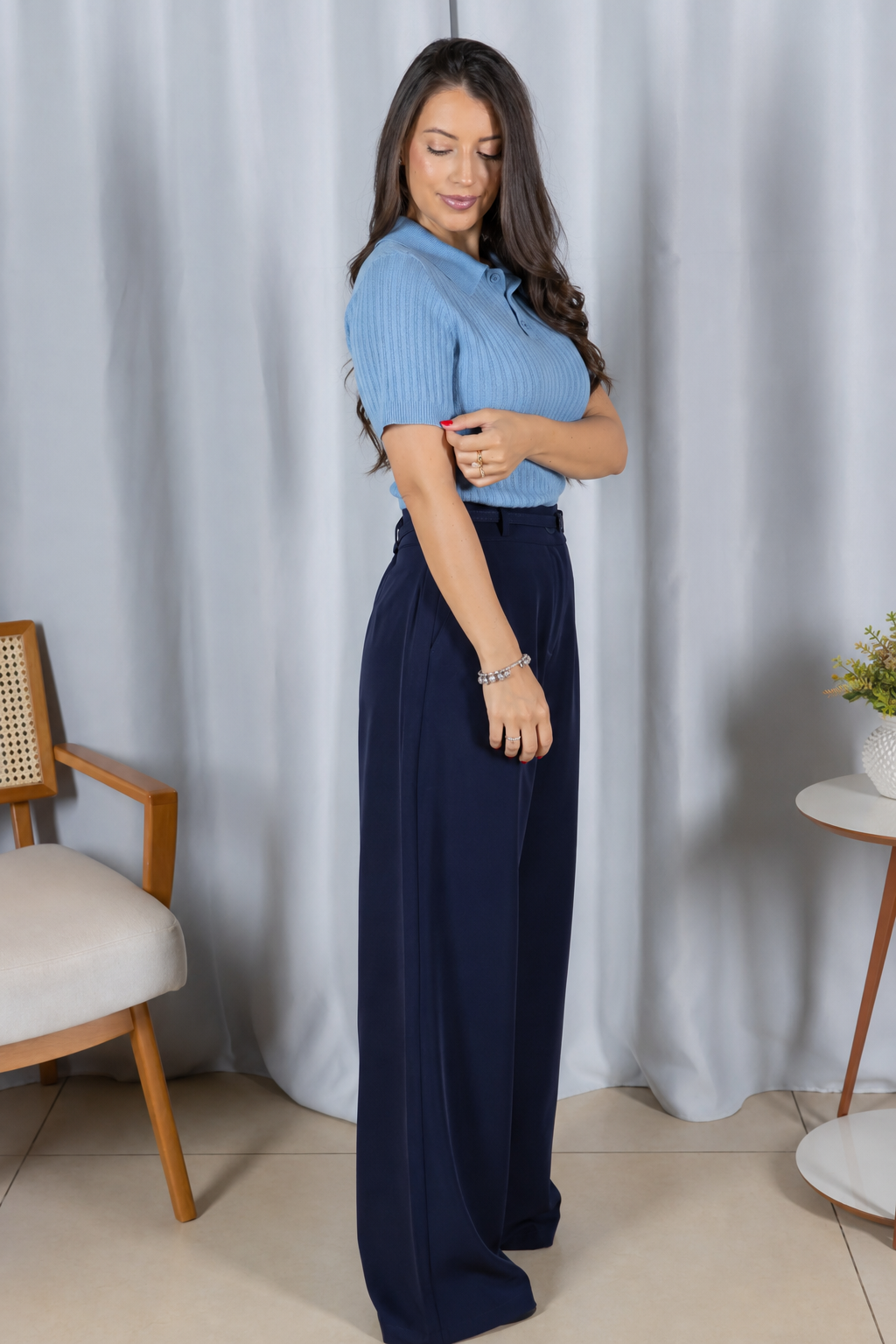 Blusa Modal Macia com Botões Julieta Verde