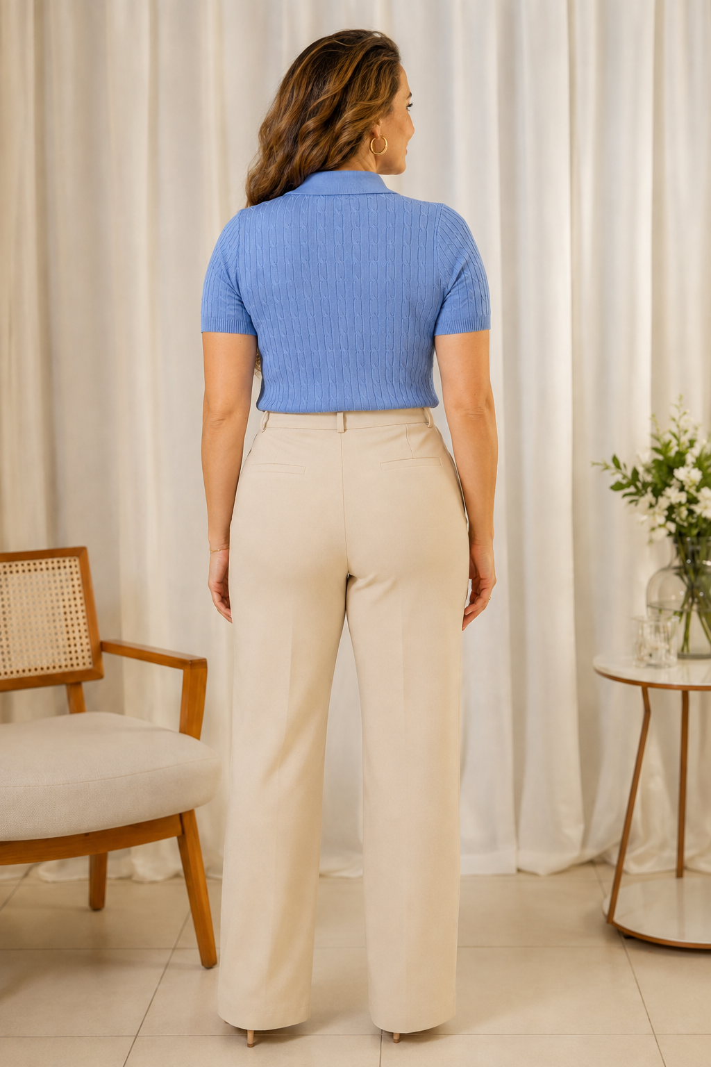 Blusa Modal Macia com Botões Juliete Azul - adicional 2
