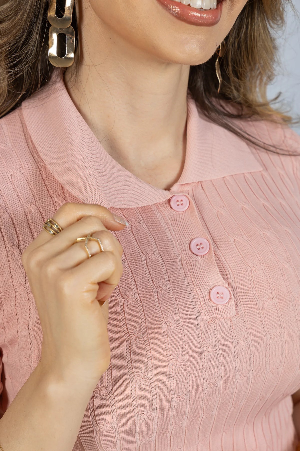 Blusa Modal Macia com Botões Juliete Rosa - adicional 8