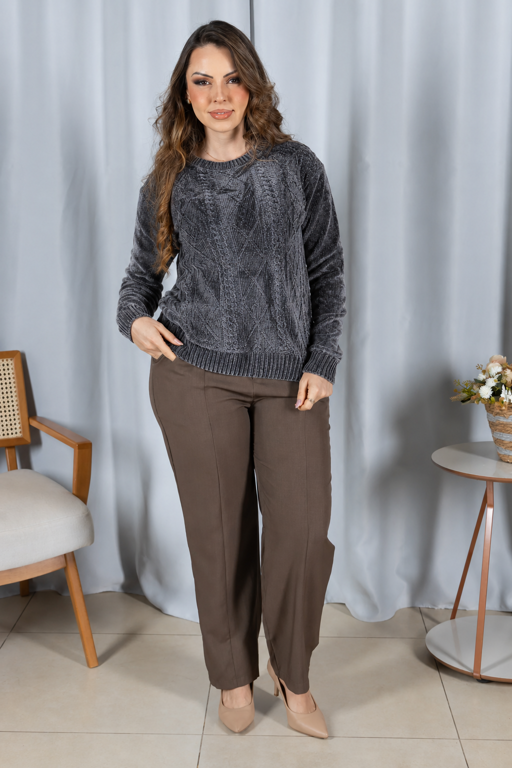 Tricot Mousse Macio Maju Grafite