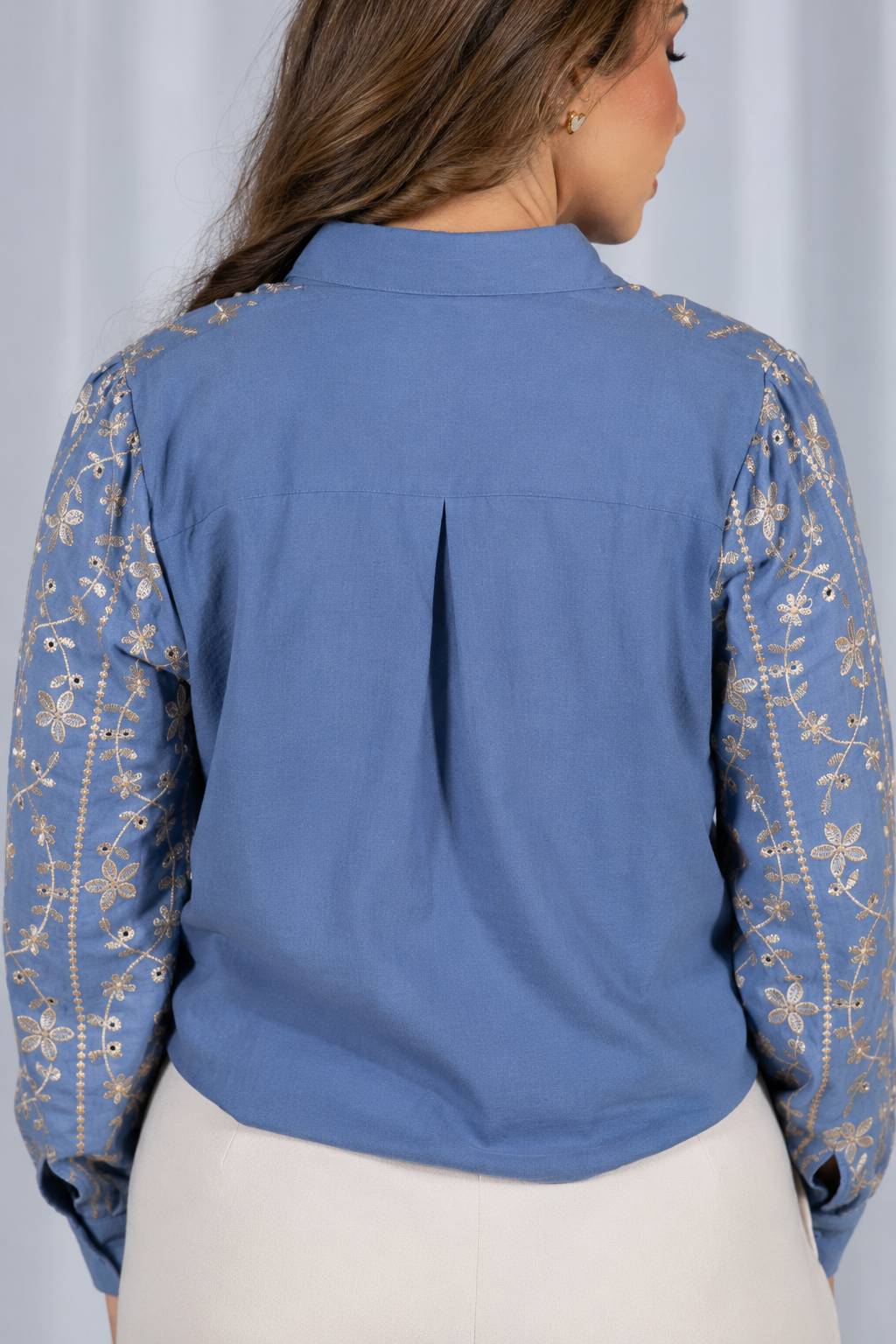 Camisa Laise Atemporal Maitê Azul
