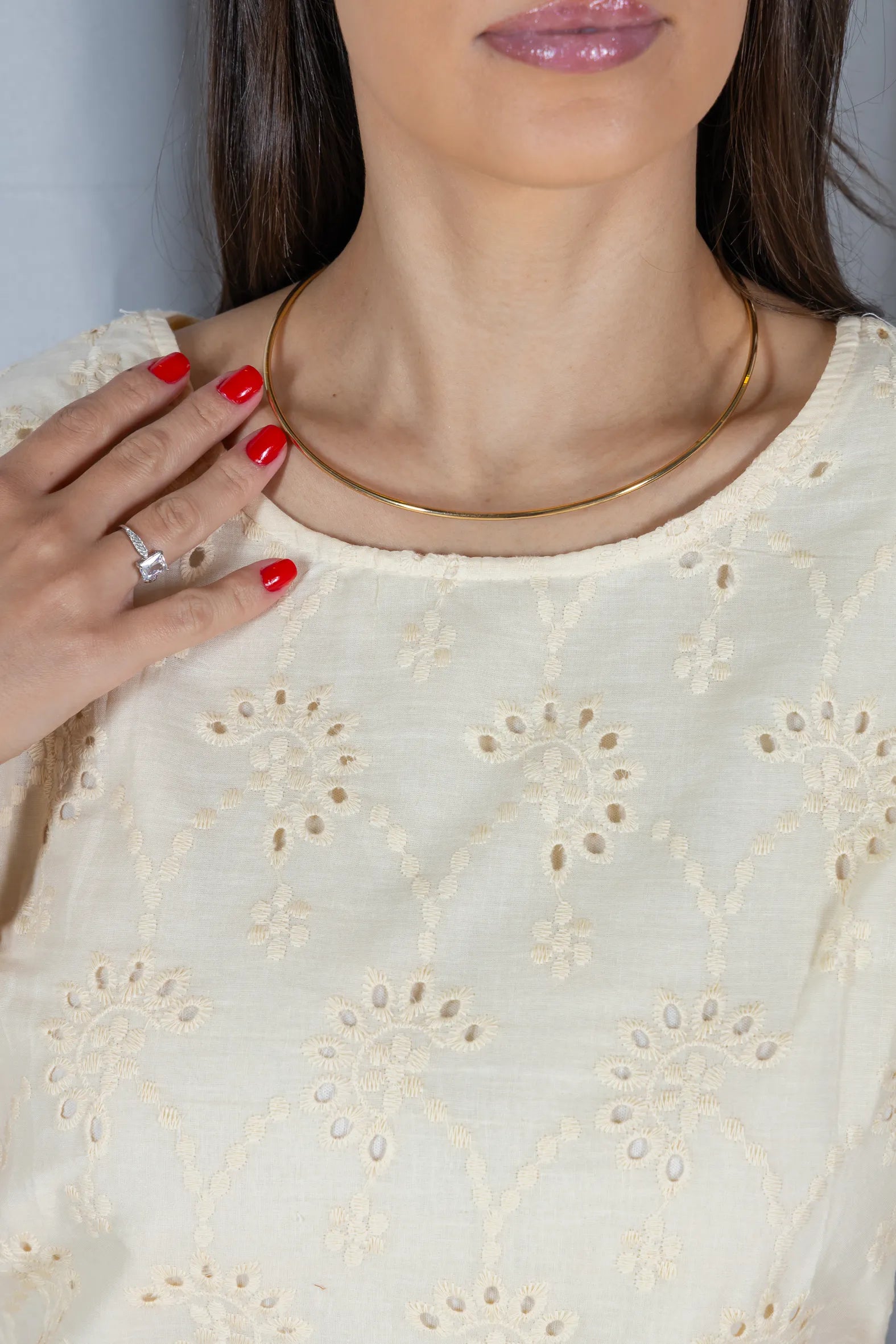 Blusa em Laise Fresca e Delicada Julia Creme