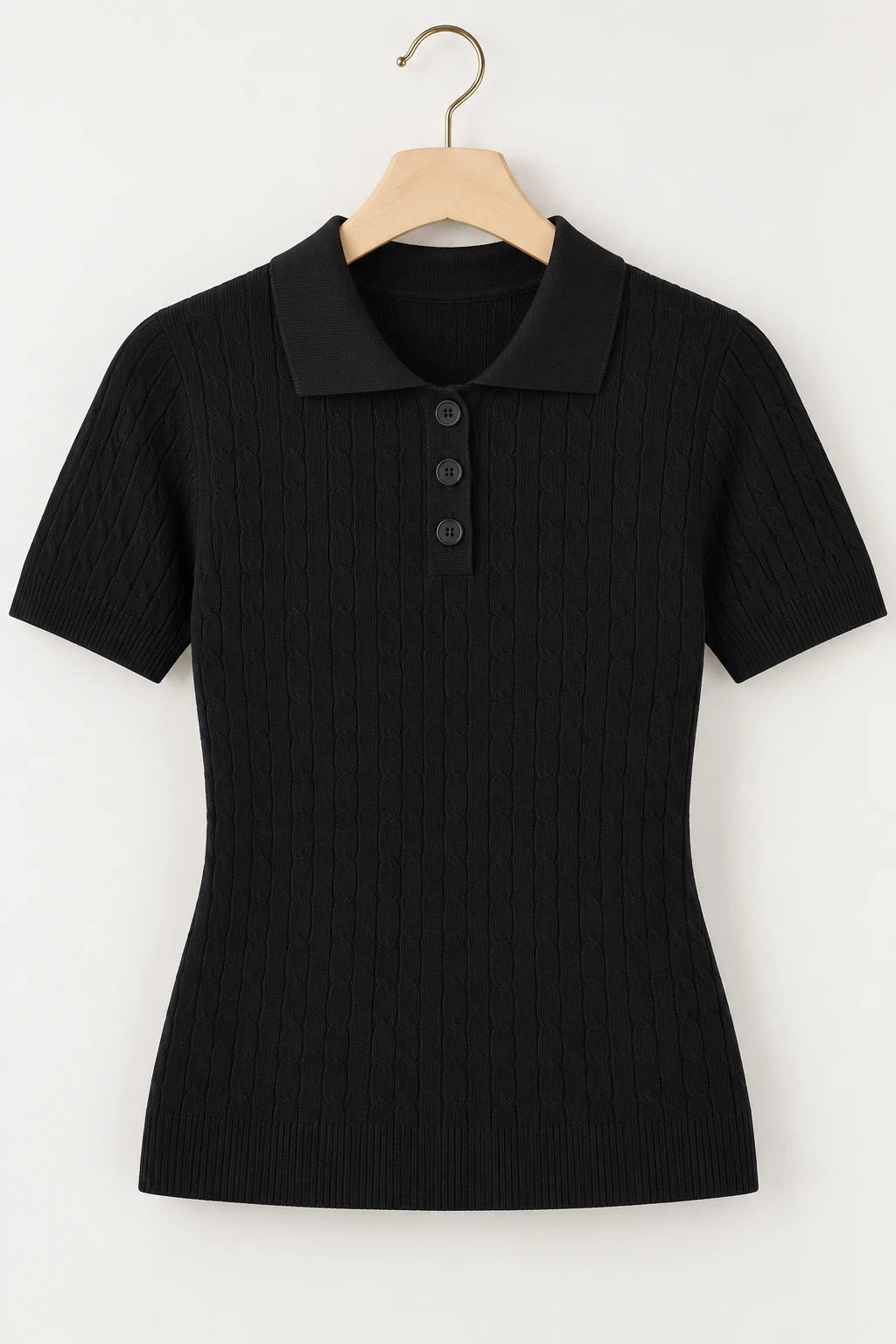 Blusa Modal Macia com Botões Juliete Preta - adicional 1