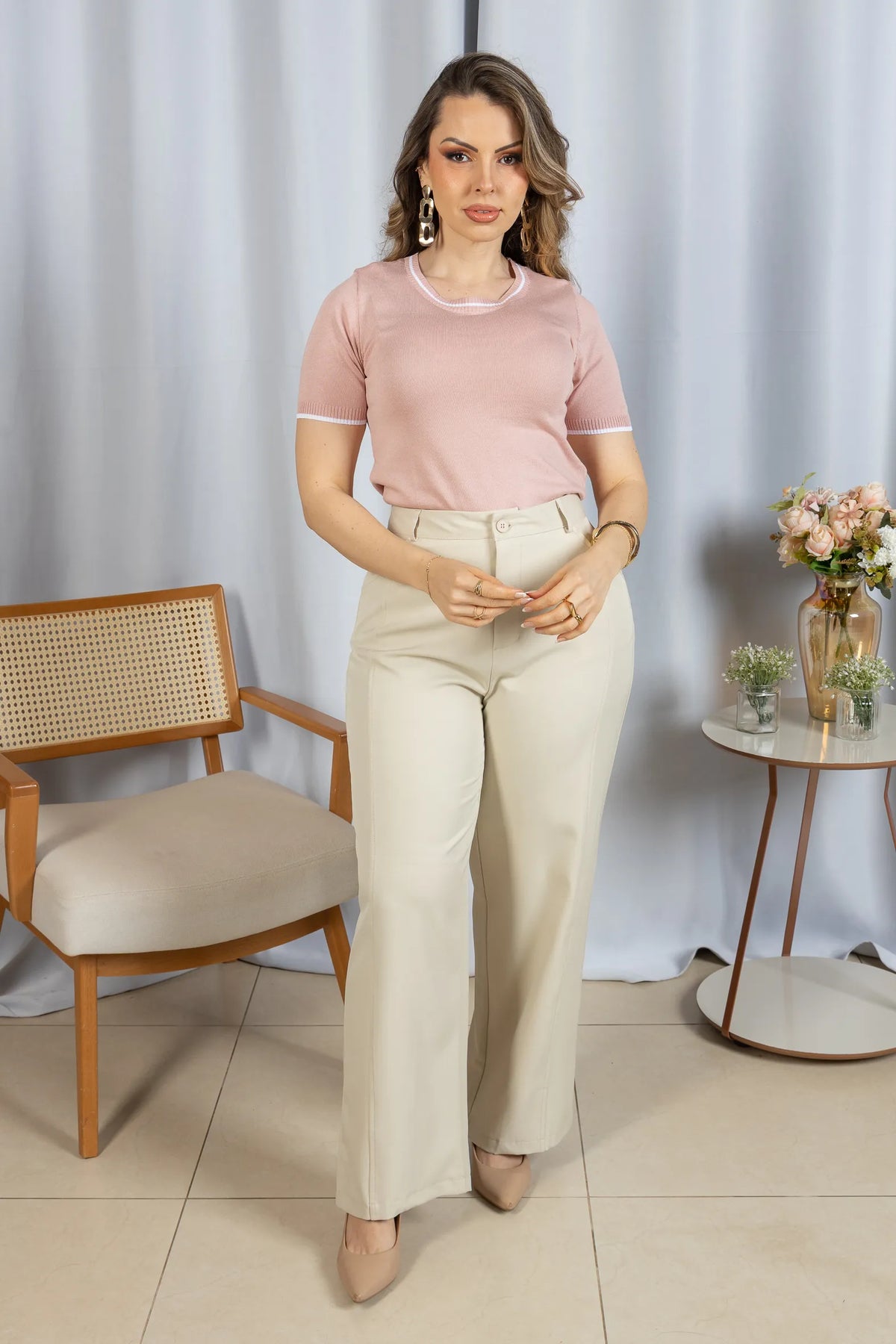 Blusa Confortável com Acabamento Contrastantes Janaína Rosa - adicional 1