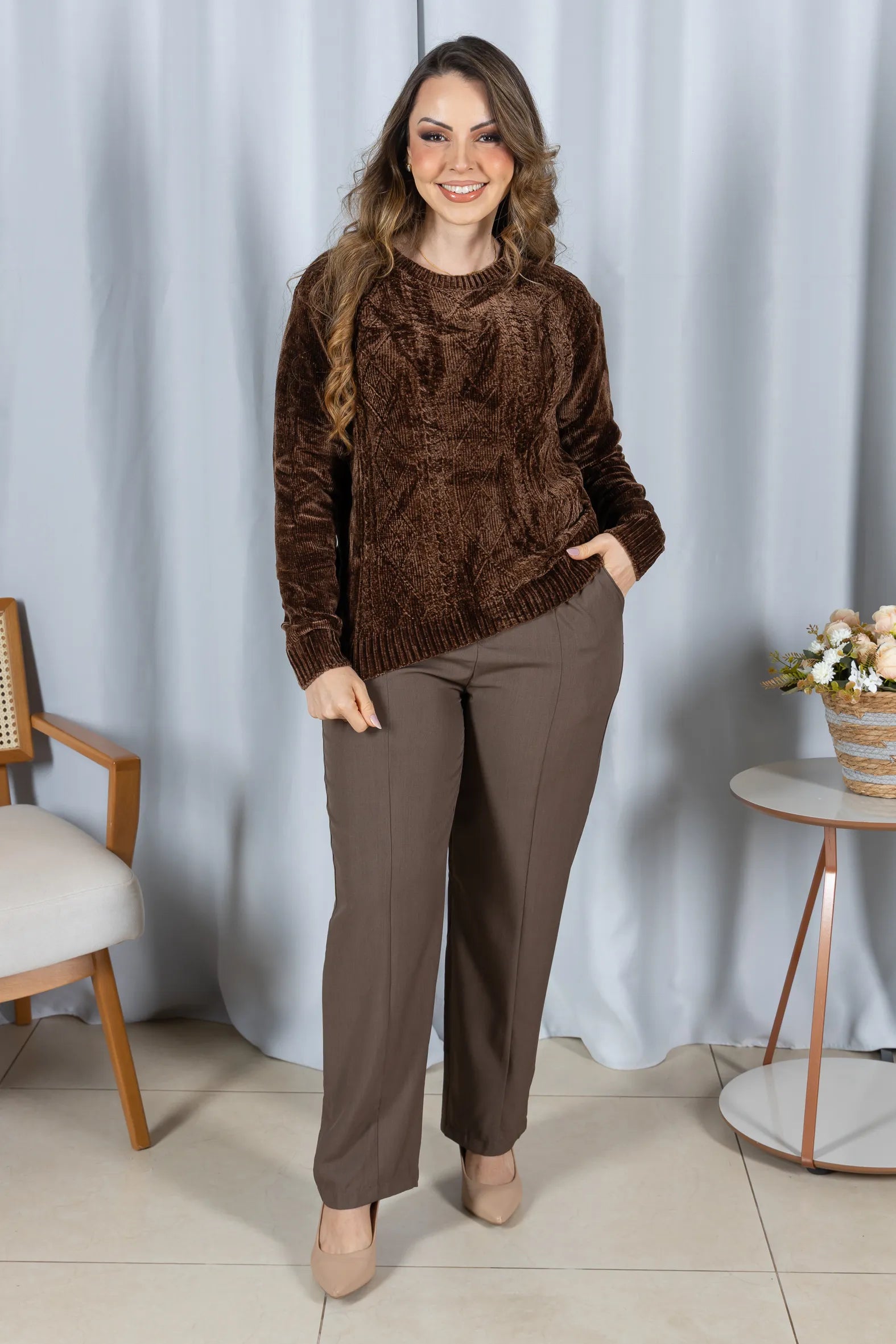 Tricot Mousse Macio Maju Marrom