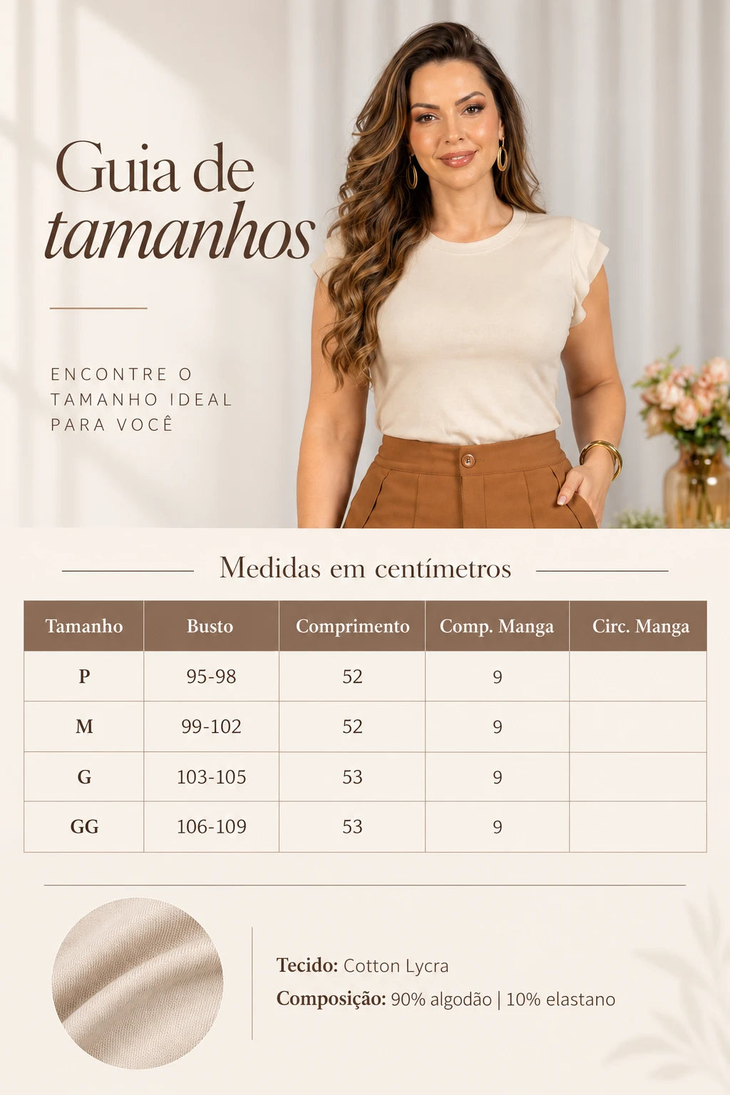 Blusa Confortável com Manga Muscle Ariela Creme - costas