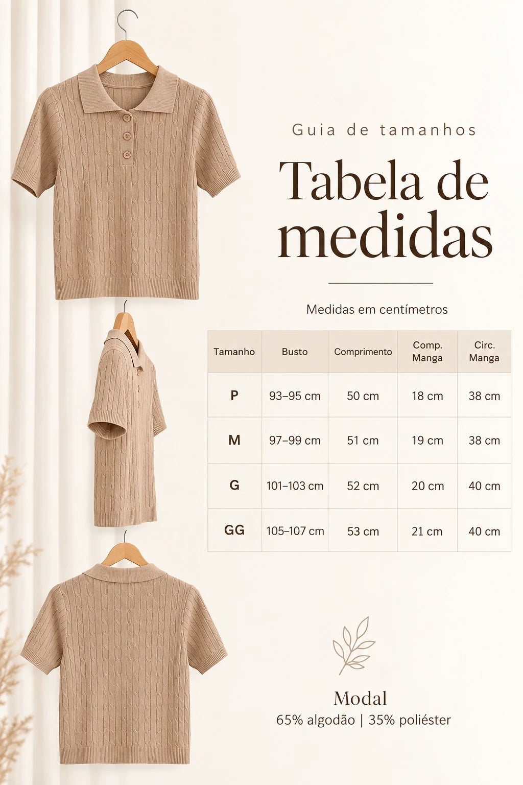 Blusa Modal Macia com Botões Juliete Bege - costas