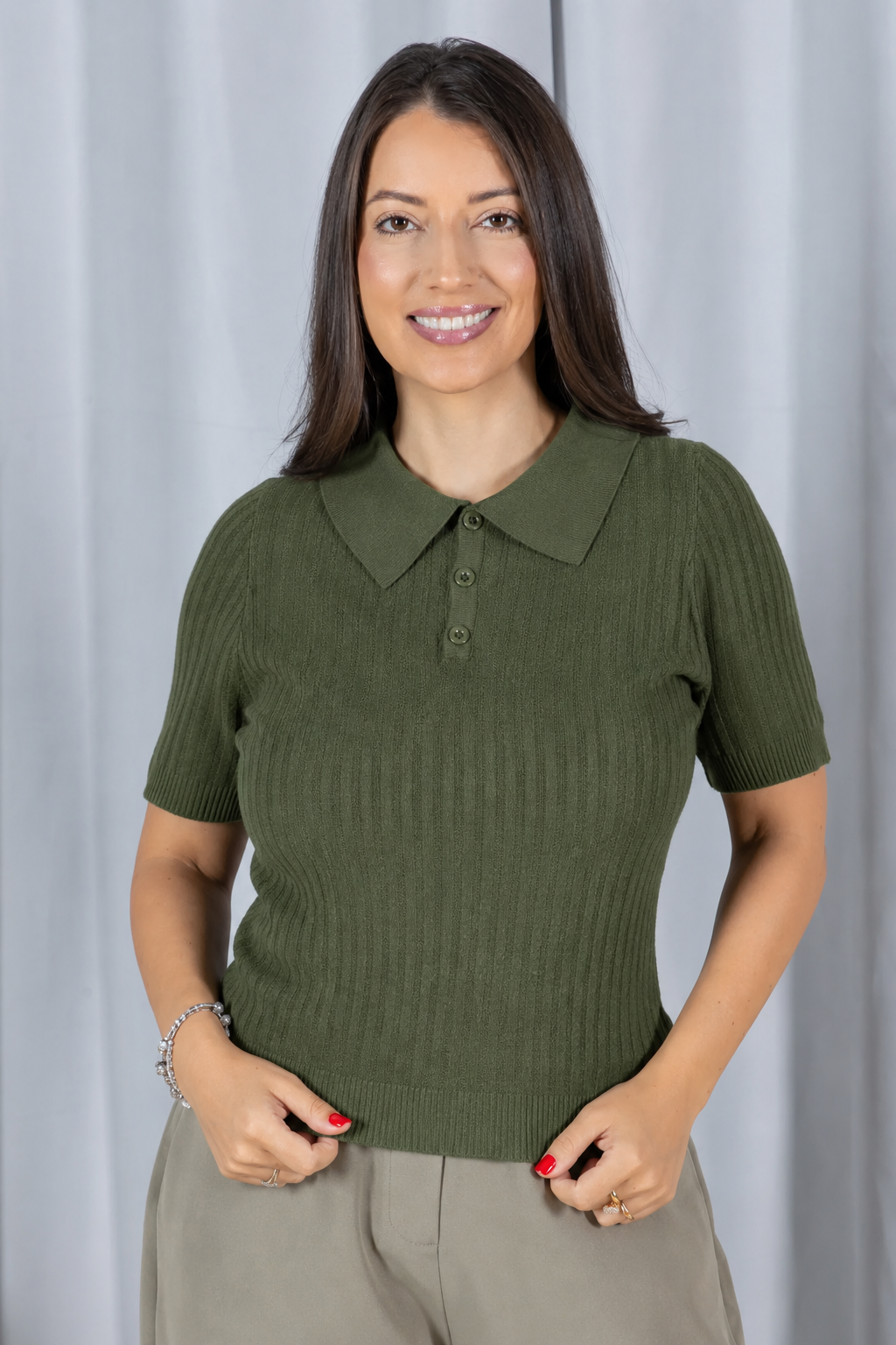 Blusa Modal Macia com Botões Julieta Azul