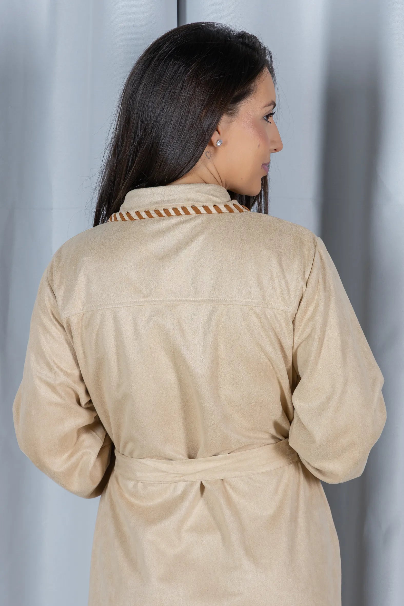 Chemise Suede Pesponto Sofisticado Luna Creme - variação adicional 5