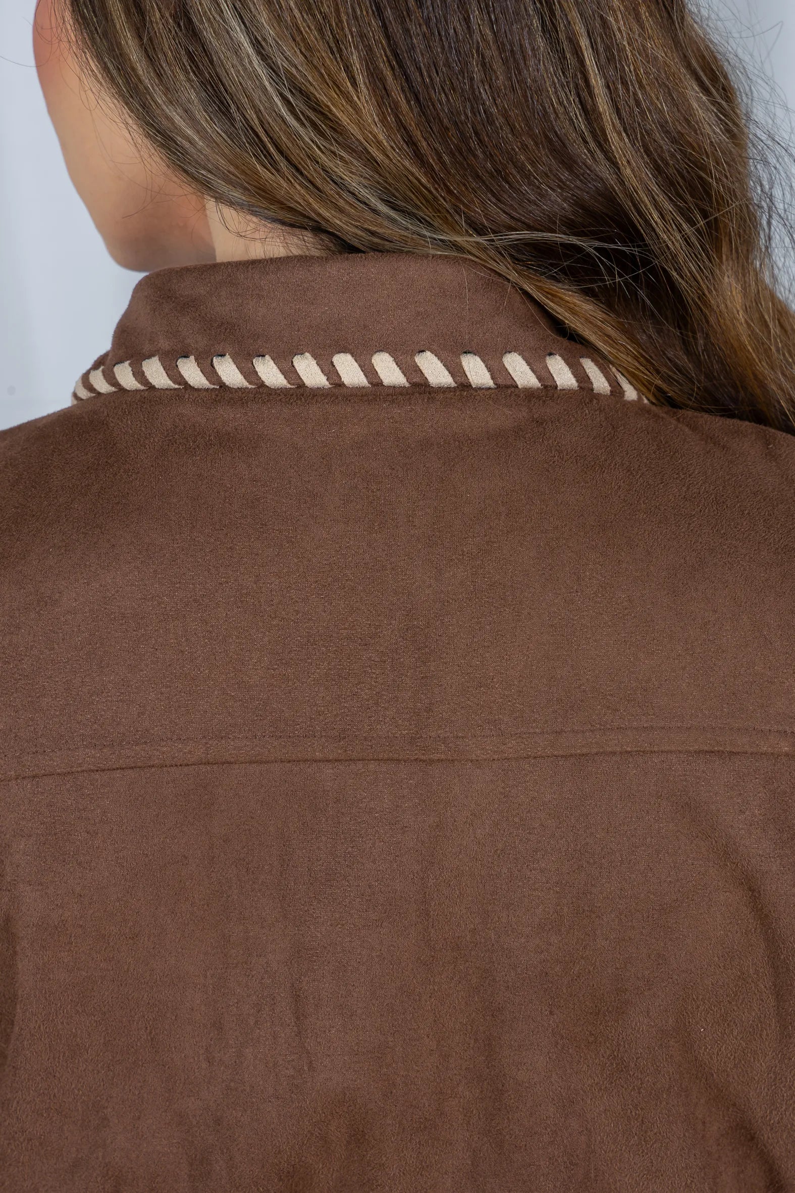 Chemise Suede Pesponto Sofisticado Luna Marrom - variação adicional 6
