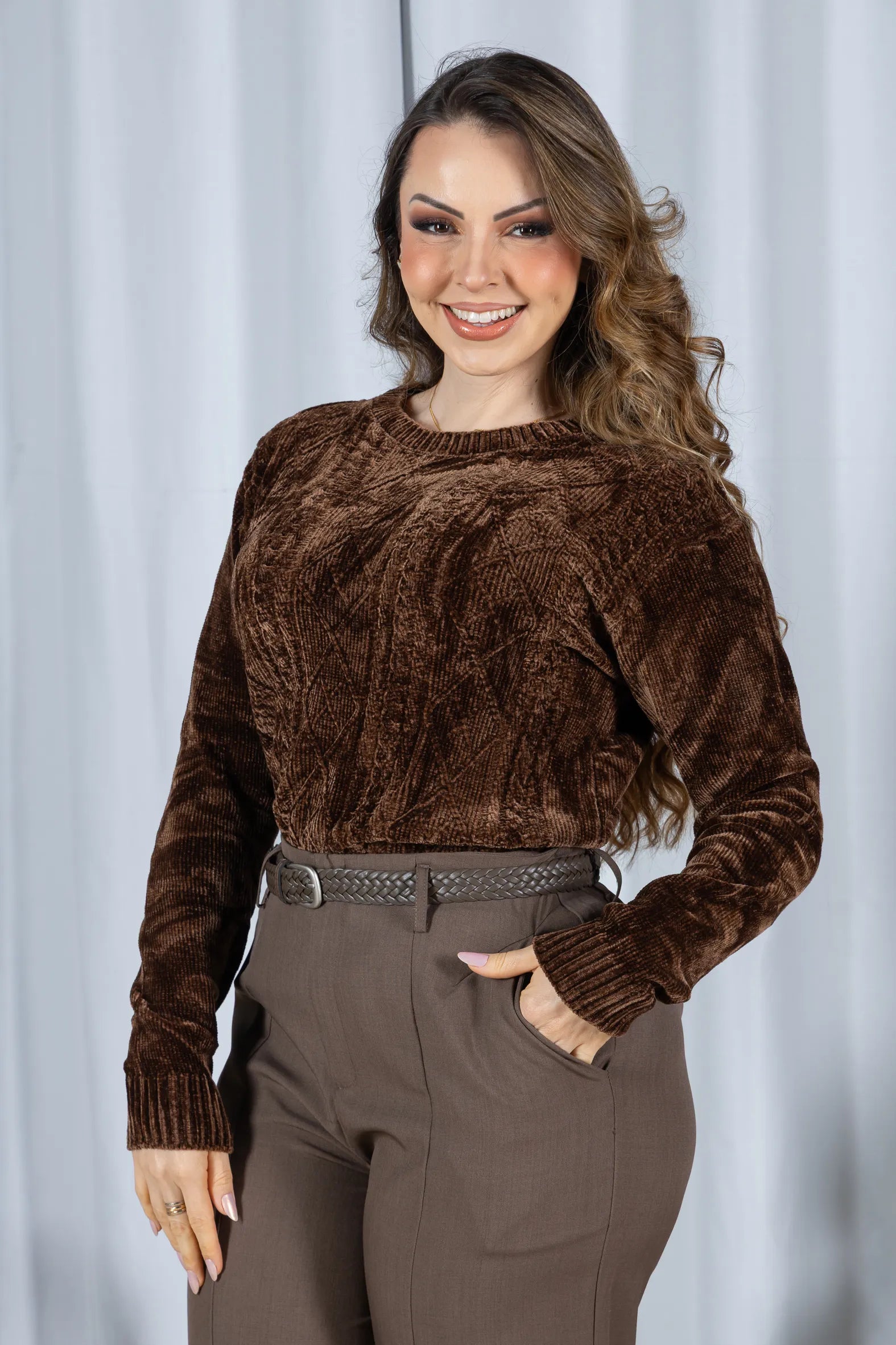 Tricot Mousse Macio Maju Marrom
