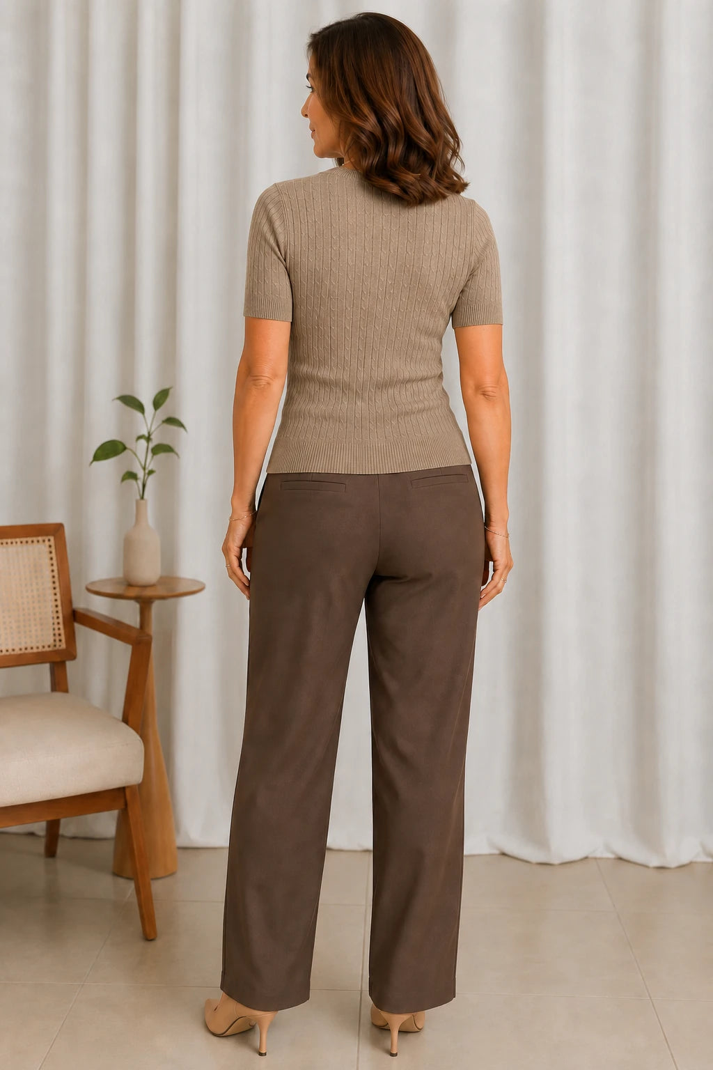 Blusa Modal Confortável Eva Caqui