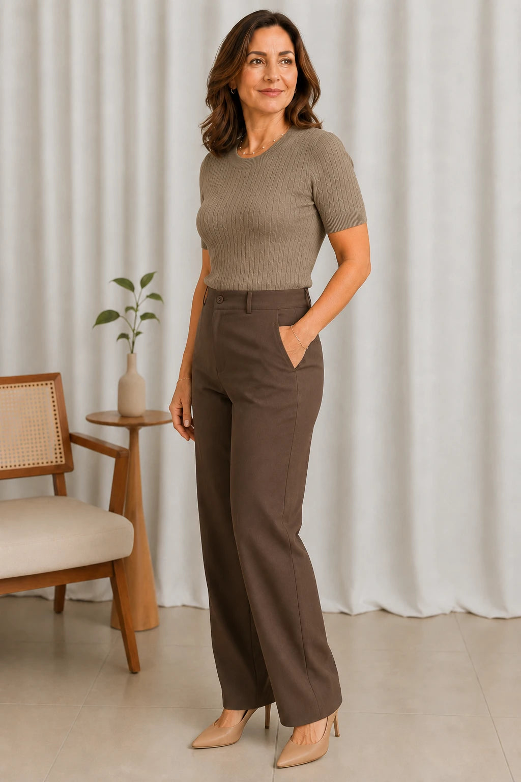 Blusa Modal Confortável Eva Caqui