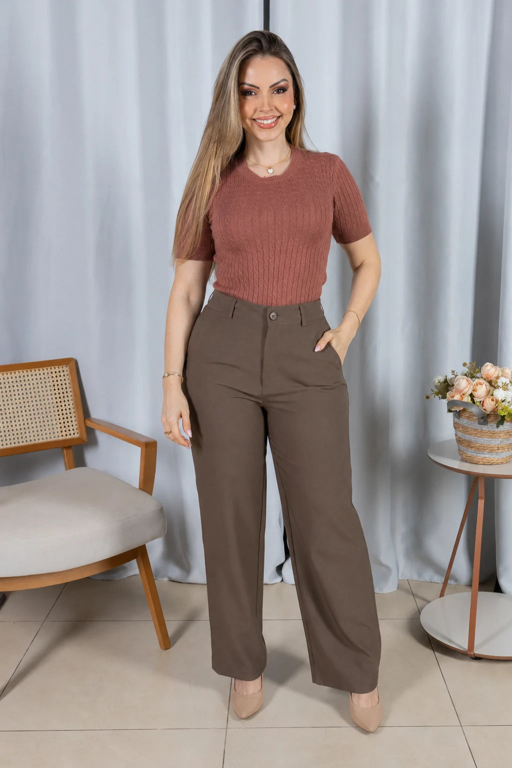 Blusa Modal Confortável Eva Marrom