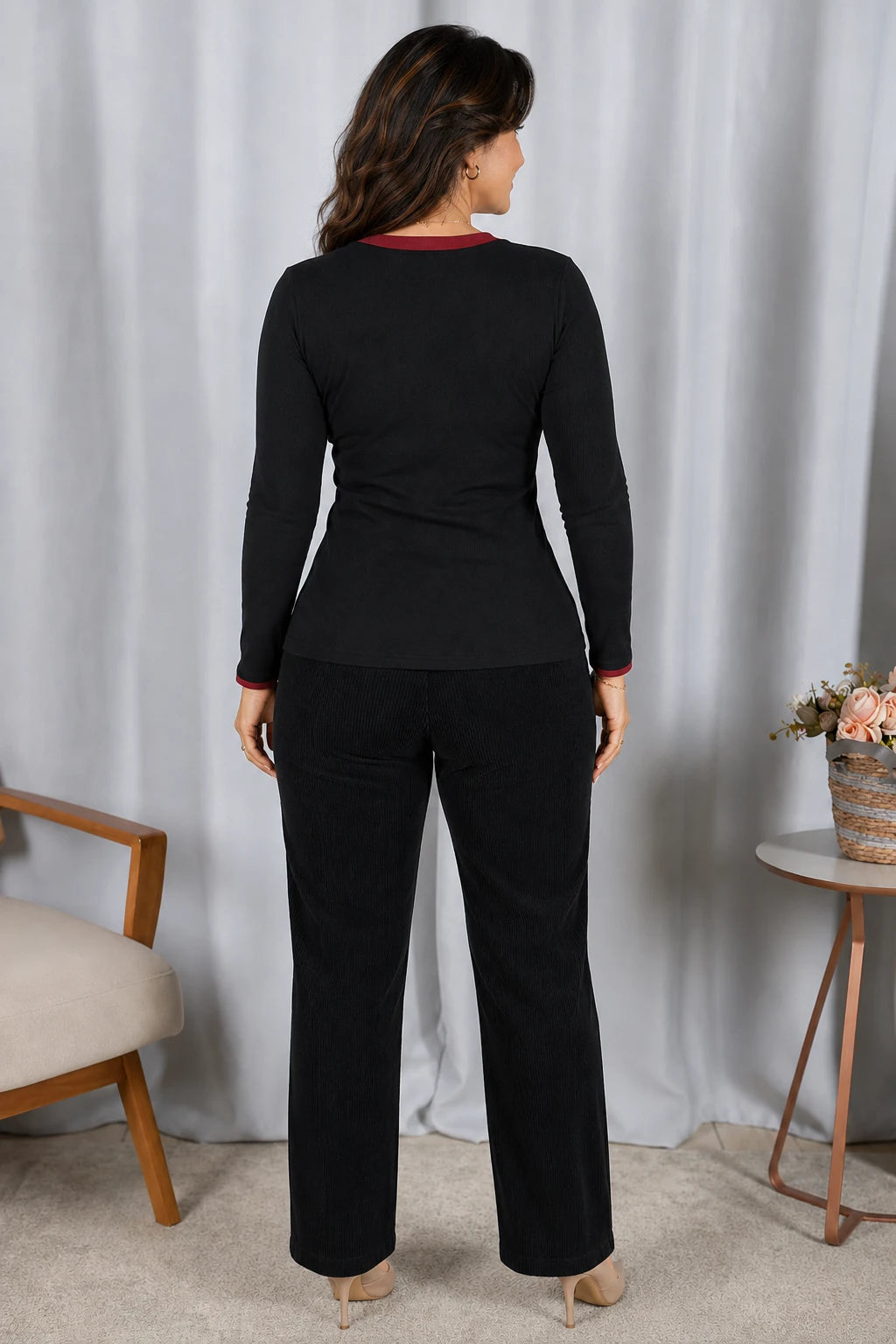 Blusa Cotton Lycra Confortável Helena Preta