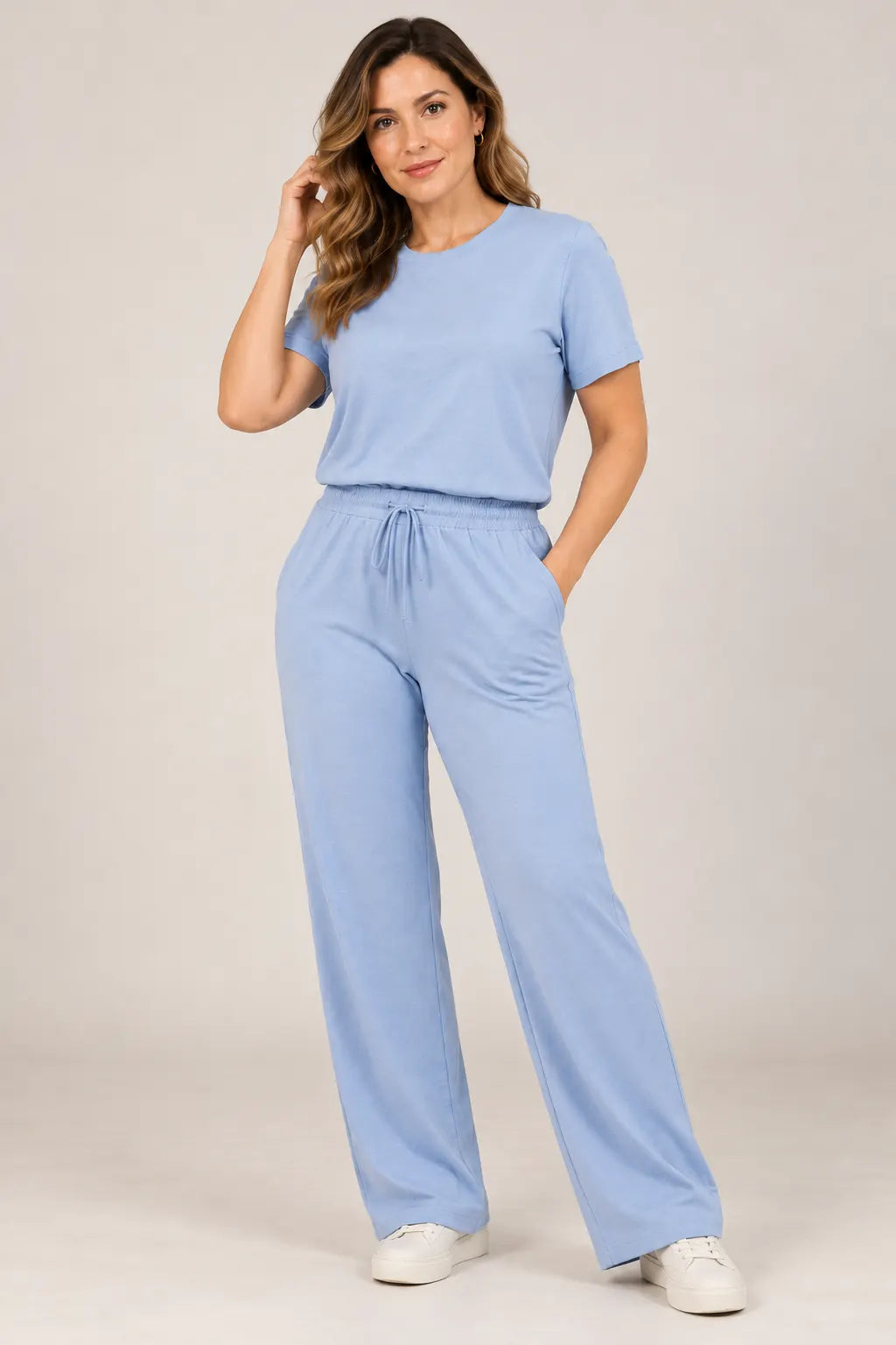 Blusa Manga Curta em Malha Knit Lorena Azul — lorena azul b (2).webp