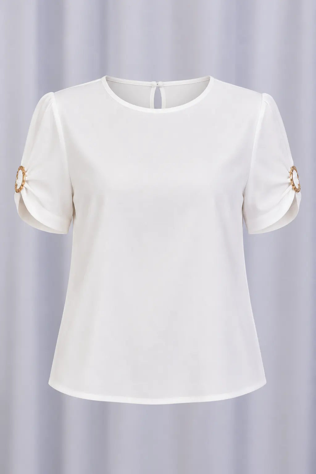 Blusa Manga Curta em Crepe Classic com Broche na Manga Nádia Branca — nadia branca (7).webp